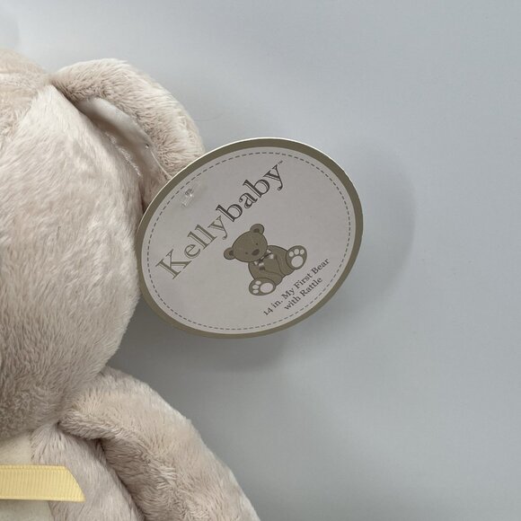 NWT KellyBaby My First Teddy Bear Plush Brown Tan KellyToy Rattle 14" Lovey Unis - Picture 5 of 14